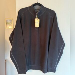 Tommy Bahama Men's Black Half-zip Sweater